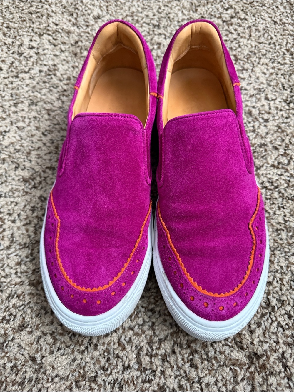 Magenta Suede Slip-On Sneakers - Women